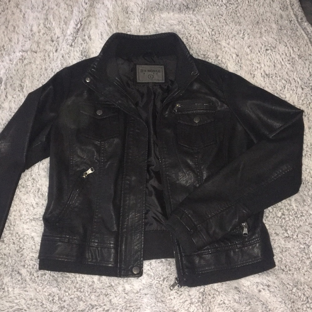 Black leather jacket